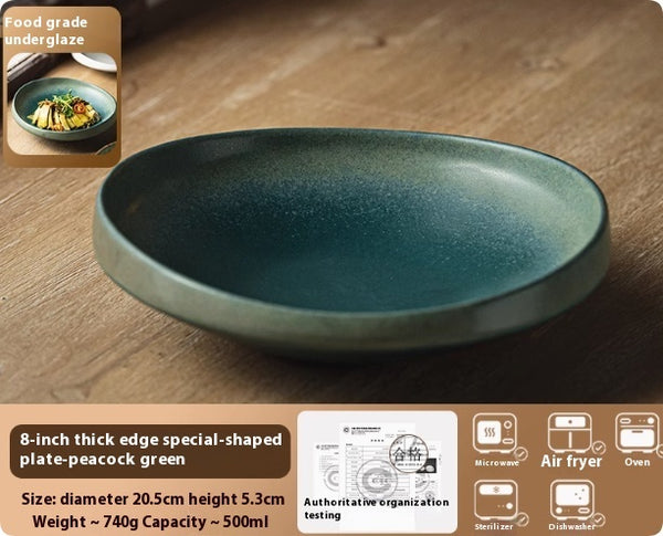 Japanese Style Commercial Hotel Tableware, Irregular Salad Bowls, Ceramic Plates