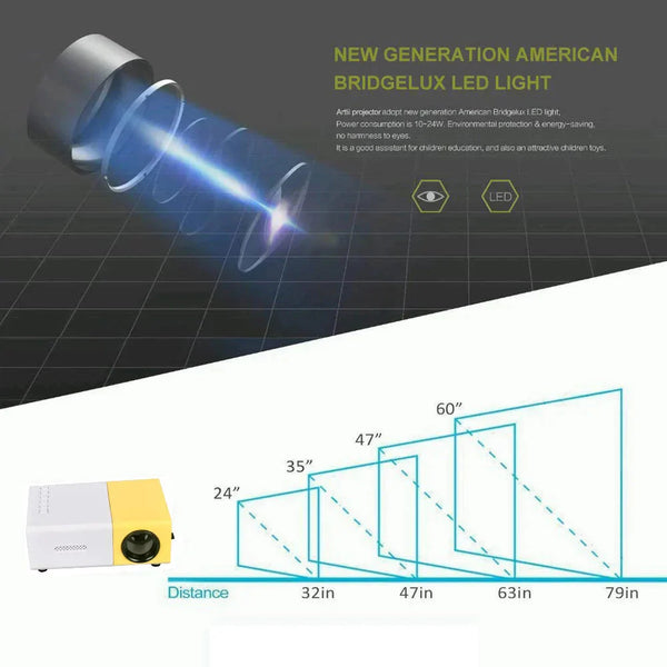 Portable Mini Projector 1080P Full HD 4K Playback
