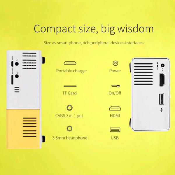 Portable Mini Projector 1080P Full HD 4K Playback