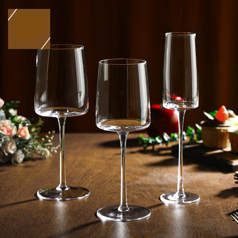 Crystal Glass Champagne Juice And Red Wine Glasses