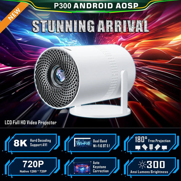 Salange P300 Mini Portable Projector 720P HD Android